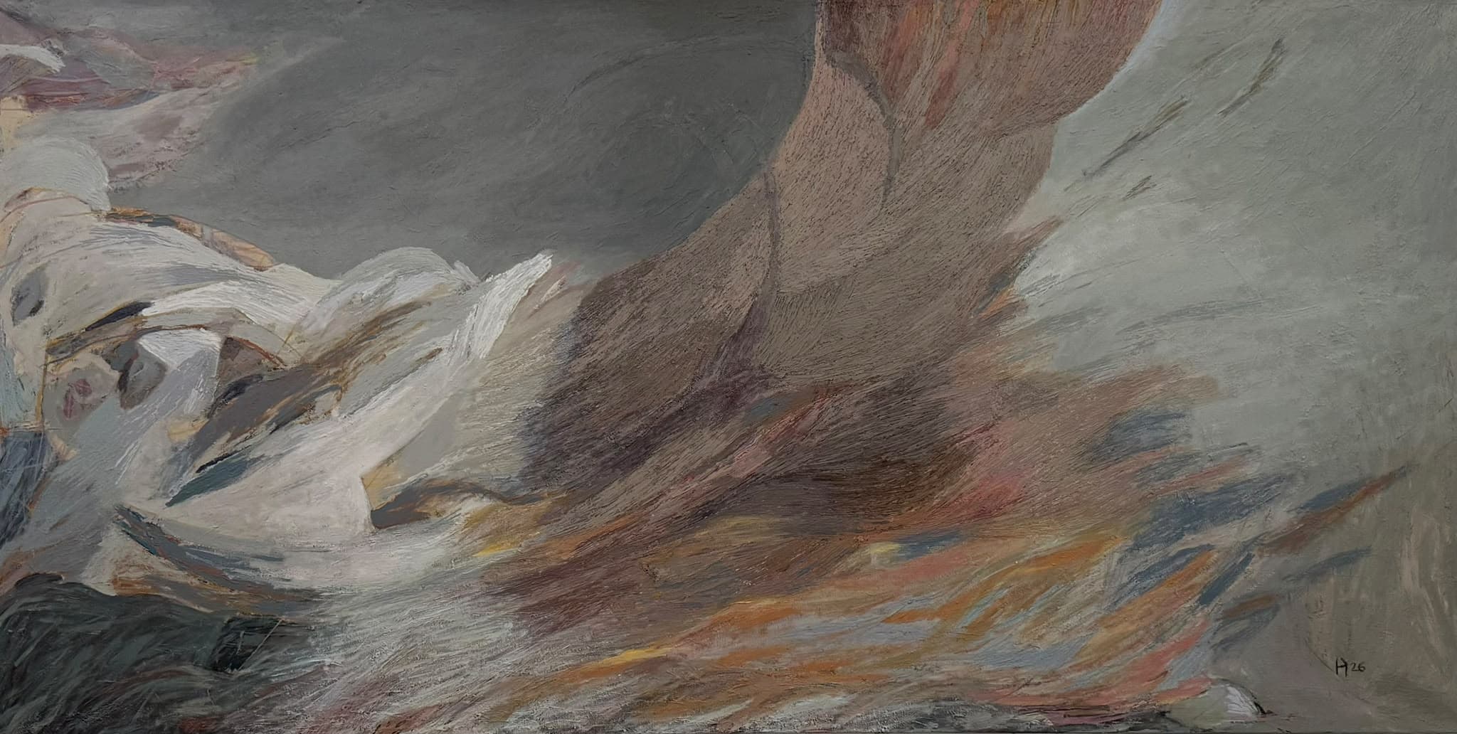 Untitled 7-26 — Acrylic on canvas, 74 × 148 cm