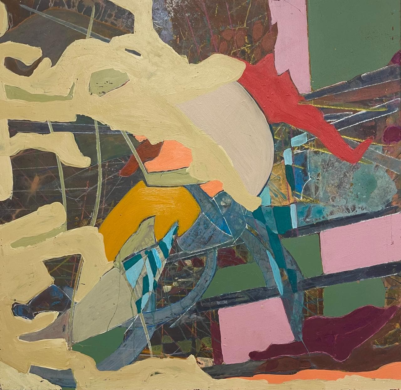Untitled 2-22 — Acrylic on metal, 50 × 50 cm