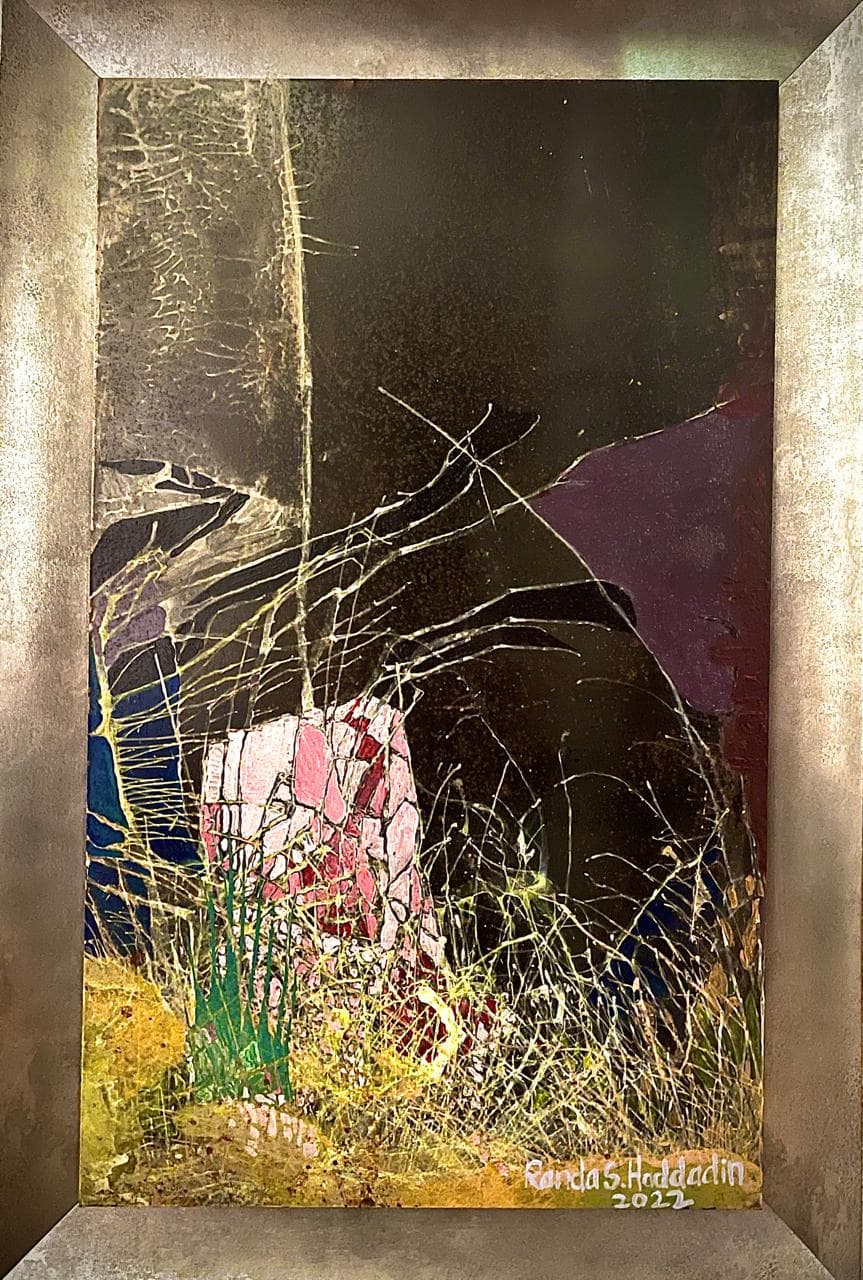 Untitled 4-22 — Acrylic on metal, 50 × 30 cm
