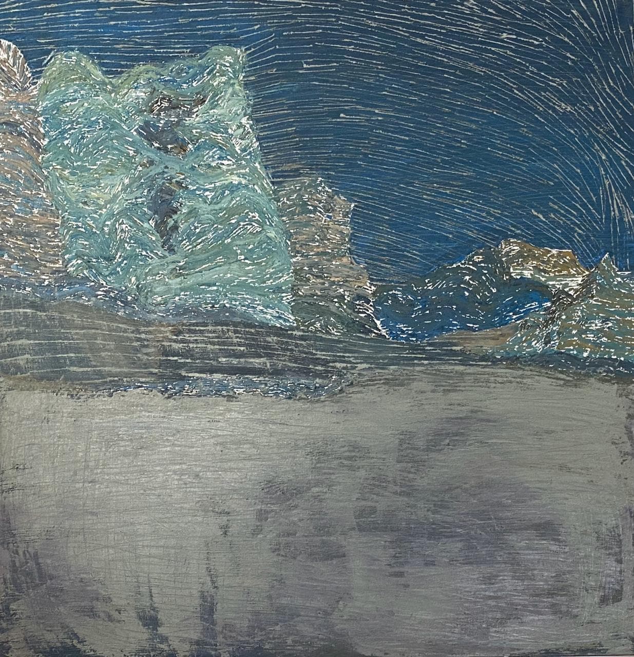 Untitled 4-19 — Acrylic on canvas, 100 × 100 cm