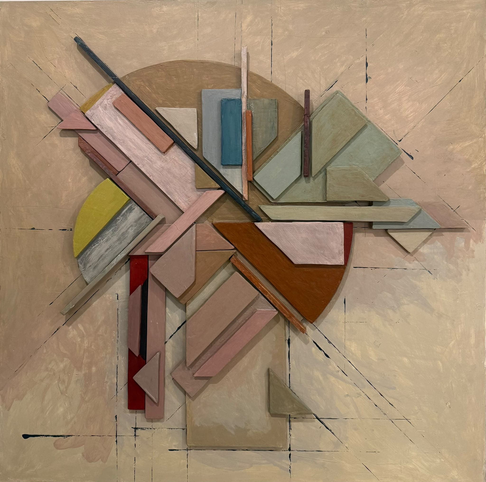Untitled 8-25 — Acrylic on lightboard and wood, 3D, 110 × 110 cm