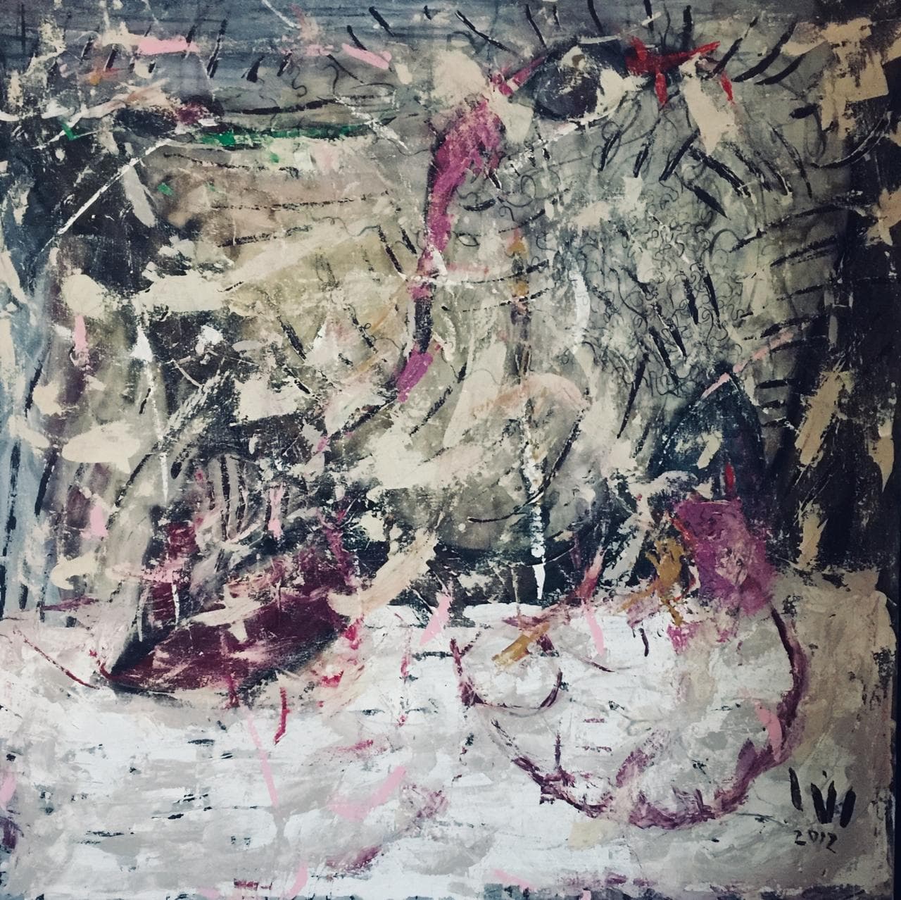 Untitled 4-12 — Acrylic on canvas, 120 × 120 cm